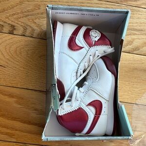 Nike Baby Jordan  85’ White and Burgundy Sneakers